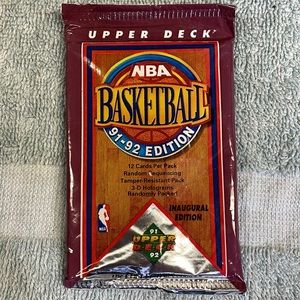 1991-1992 upper deck inaugural edition basketball card packs unopened